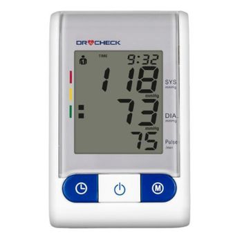 Tensiómetro Automático De Brazo Dr Check Cm-300 Con Manguito M/l 22-42cm Pulsómetro Monitor De Presión Arterial Pantalla Lcd Funciona Con Pilas