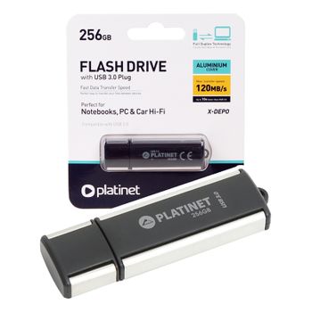 Pendrive Platinet 256 Gb Memoria Usb 3.0, Metálico