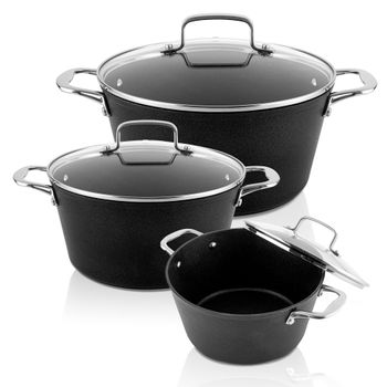 Batería De Cocina Acero Inoxidable, 8 Piezas, Inducción, Tapas Cristal,  Todo Tipo De Cocinas Acero Inoxidable Florina Claude con Ofertas en  Carrefour