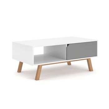 Mesa De Centro 1 Cajón 1 Balda 110 Cm - L 110  X A 60  X H 45  Cm