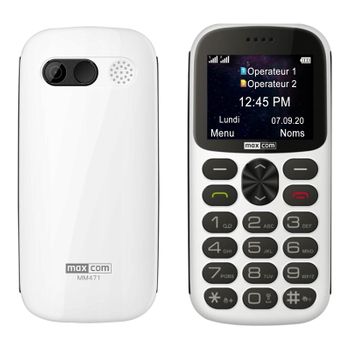 Teléfono Senior Doble Sim Botón Sos 1400mah Autonomía 14h Mm471 Maxcom Blanco