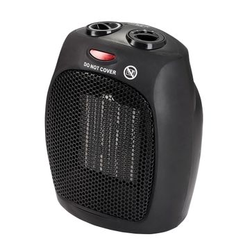 Calefactor Cerámico Portátil Ptc, Termostato Regulable, 2 Niveles Potencia, Función Ventilador Negro 1500w Adler Ad 7702