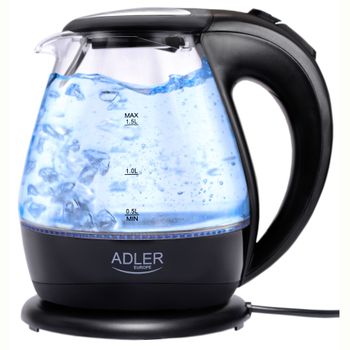 Hervidor de agua - AD 1282, Hervidor Agua Eléctrico 1,5 Litros Jarra  Cristal Inalámbrica Retroiluminada, Apagado Automá ADLER, 2200 W, 1.5 l,  Transparente