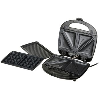 SANDWICHERA GRILL Y WAFFLERA STONE 2 IN 1 COMPACT GRIS CREATE