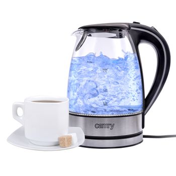 Hervidor de agua - ADLER AD 1282, Hervidor Agua Eléctrico 1,5 Litros Jarra  Cristal Inalámbrica Retroiluminada, Apagado Automá, 2200 W, 1.5 l,  Transparente