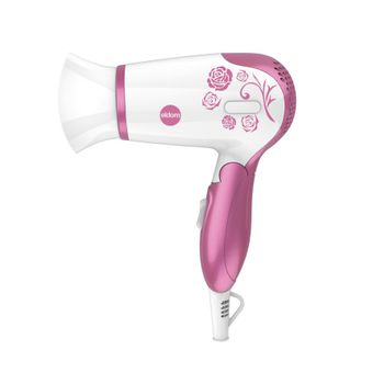 Secador De Pelo Ht82 Rosa Eldom Con El Mango Plegable, 1200w, Tamaño Pequeño - Conveniencia Grande!