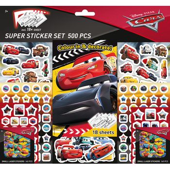 Super Set De 500 Pegatinas De Cars