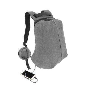 Antitheft V2 Mochila Para Portátil Tellur, 15,6", Puerto Usb, Gris