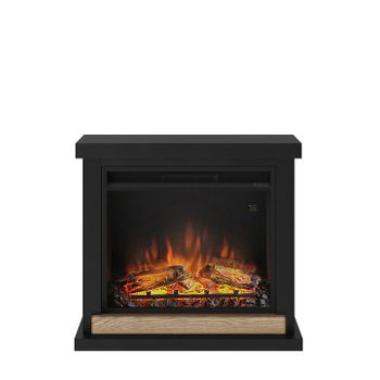 Chimenea Eléctrica Power Flame Con Revestimiento Hagen Negro