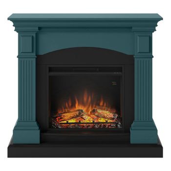 Chimenea Eléctrica Power Flame Con Revestimiento Magna Turquesa