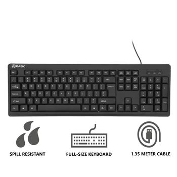 Teclado Con Cable Basic Tellur, Ee. Uu., Usb, Negro