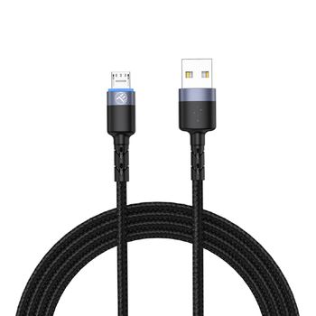 Cable De Datos Tellur, Usb A Micro Usb, Led, Nylon Trenzado, 2m, Negro