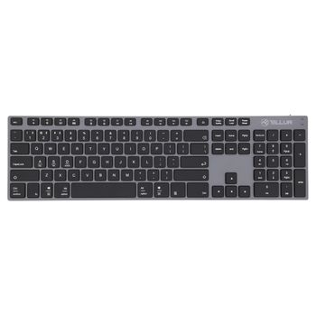 Teclado Inalámbrico Shade Tellur, Bluetooth, Ee. Uu., Aluminio, Gris-negro