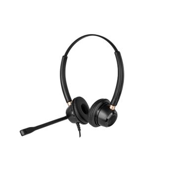 Voice 520n Auriculares Para Call Center Tellur,con Cable, Qd, Binaural, Usb, Negro