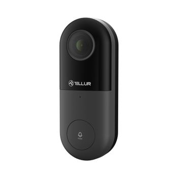 Smart Wifi Videoportero Tellur, 1080p, Pir, Alámbrico, Negro