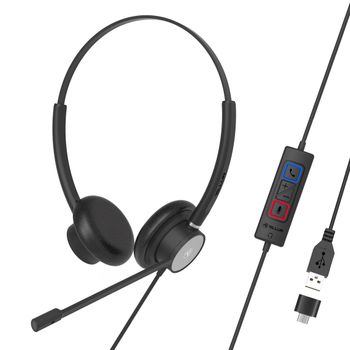 Voice 320 Auriculares Para Centro De Llamadas Tellur, Con Cable, Binaural, Usb, Negro