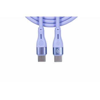 Cable De Datos Tellur, De Silicona Tipo-c A Tipo-c, 3a, Pd60w, 1m, Violeta