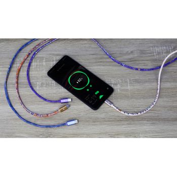 Graffiti Cable De Datos Tellur, Usb A Tipo-c, 3a, 1m, Violeta