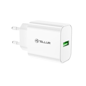 Cargador De Pared Usb-a Tellur, 18w Con Qc3.0, Blanco