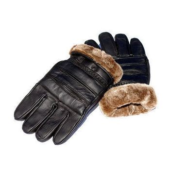 Guantes Motorista Acrilico Negro Ski Forrado Borrego Talla M