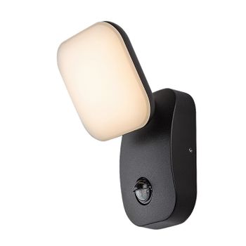 Rabalux Lámpara De Exterior, Aplique Para Fachada Con Sensor De Movimiento, Led 12w, Ip44, Odiel