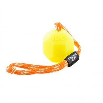 Pelota Julius K9 Con Cuerda Color Fluorescente Amarillo Neón - 60mm