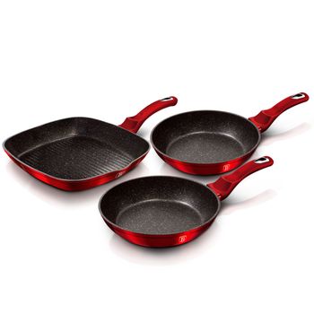 Set 3 sartenes aluminio forjado antiadherente – Cocina con BRA