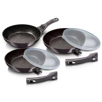 Set De 3 Sartenes Cerámicas Con Mango Extraíble Ecode Granite Stone con  Ofertas en Carrefour