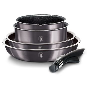 Batería Cocina Inducción 17 Piezas, Antiadherente Mármol Sin Pfoa,  Aluminio, Cazuelas Sartenes Oro Rosado Berlinger Haus Rose Gold con Ofertas  en Carrefour