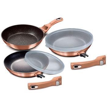 Batería Cocina Inducción 17 Piezas, Antiadherente Mármol Sin Pfoa,  Aluminio, Cazuelas Sartenes Oro Rosado Berlinger Haus Rose Gold con Ofertas  en Carrefour