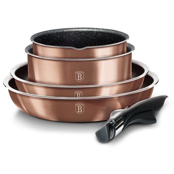 Set 2 Sartenes Y Grill 20-24-28cm Inducción, Aluminio Forjado, Antiadherente  Ecológico Sin Pfoa Rosa Berlinger Haus I-rose con Ofertas en Carrefour