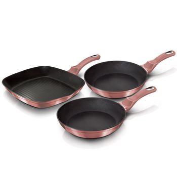 Batería Cocina Inducción 10 Piezas, Antiadherente Mármol Sin Pfoa,  Aluminio, Cazuelas Sartenes Negro Berlinger Haus Black Rose con Ofertas en  Carrefour