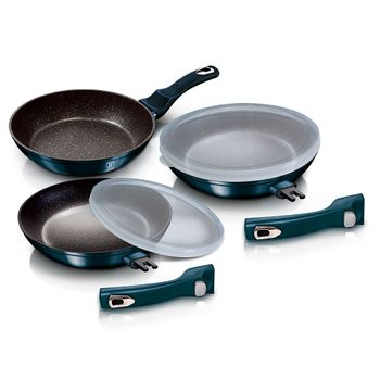 Batería Cocina Inducción 17 Piezas, Antiadherente Mármol Sin Pfoa,  Aluminio, Cazuelas Sartenes Azul Marino Berlinger Haus Aquamarine con  Ofertas en Carrefour