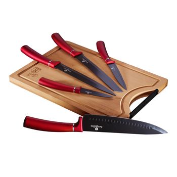 Set De Cuchillos De Cocina Profesional Con Tabla Para Cortar