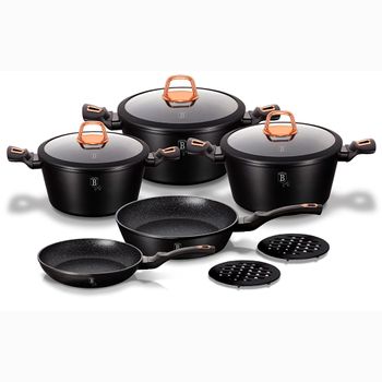 Batería Cocina Inducción 7 Piezas, Antiadherente Sin Pfoa, Aluminio  Fundido, Cazuelas Sartenes Negro Fagor Alutherm con Ofertas en Carrefour