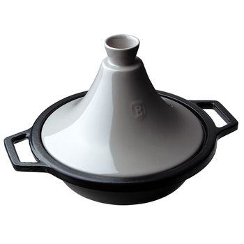 Tajine Hierro Fundido Esmaltado 22 Cm, Inducción, Olla Para Tajín Marroquí Tapa Cónica Cerámica Negro/gris  Berlinger Haus Moonlight