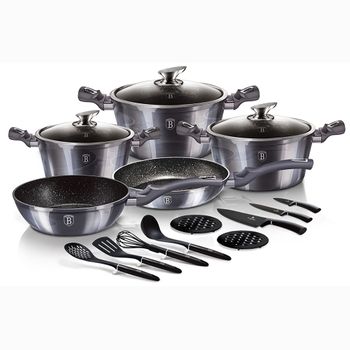 Batería De Cocina De De 12 Piezas En Acero Inoxidable, Juego De Cazuelas Y  Sartenes Klack Kv1002, Antiadherente, Sartén, Ollas Y Tapas con Ofertas en  Carrefour