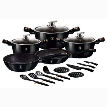 Batería Cocina Inducción 7 Piezas, Antiadherente Sin Pfoa, Aluminio  Fundido, Cazuelas Sartenes Negro Fagor Alutherm con Ofertas en Carrefour