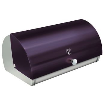 Panera De Mesa Para Guardar Pan Bollería, Tapa Deslizante, Acero Inoxidable, Diseño Moderno Morado  Berlinger Haus Purple Eclipse