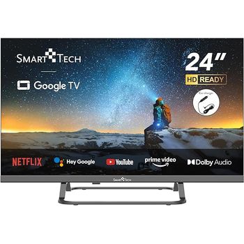 Tv Led 24" ( 60 Cm), Smart Tech 24hg01vc, Hd Ready, Google Tv Con Cargador De Coche, Youtube, Netflix ,amazon Prime