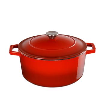 Olla Cocotte Ovalada de Hierro Fundido Esmaltado 9l SITRAM Tradifonte 36x14  cm - Roja