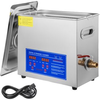 VEVOR VEVOR 30L Limpiador Ultrasónico, 21,5x13,5x15, Máquina de Limpieza  Ultrasónica Profesional, 28/40 kHz y Ahorro Energético, Limpiador  Ultrasónico de Acero Inoxidable, Tiempo de Trabajo: 0-99 minutos