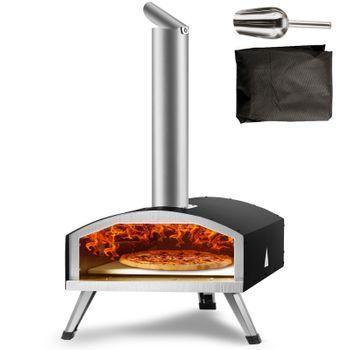 H.Koenig NAPL350 Pizzera Eléctrica, Horno para Pizzas, 1200 W, 32 cm de  diámetro, Temperatura Regulable hasta 350 ºC, Piedra Cerámica, Rojo