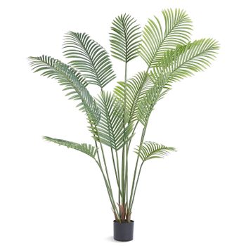 HOMCOM Palmera Areca Artificial 170cm Árbol Artificial con 11 Hojas  Decoración para Interior y Exterior Ø15x170 cm Verde