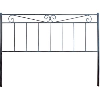 Cabecero De Forja Valenciano, Color Negro Azul Cabezal Para Cama De 135 Cm, Cama Matrimonio (140 Cm X 125 )