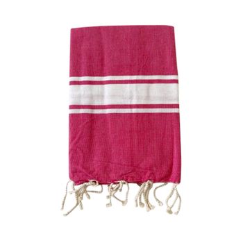 Toalla De Playa Fouta Tradicional Kozo Fucsia 100x200 190g/m²