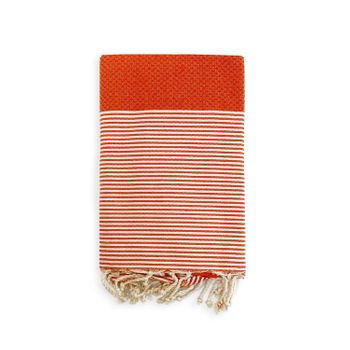 Toalla De Playa Fouta Tradicional Mikanda Naranja 100x200 190g/m²