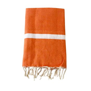 Toalla De Playa Fouta Tradicional Melissa Naranja 200x200 190g/m²