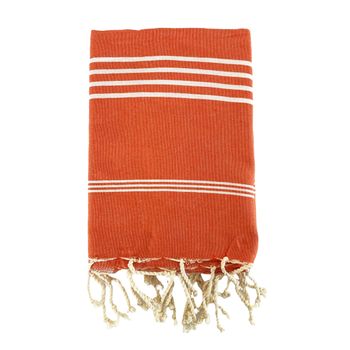 Toalla De Playa Fouta Tradicional Kolora Naranja 100x200 190g/m²