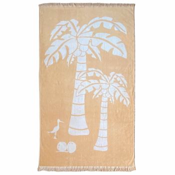 Toalla De Playa Terciopelo Jacquard Con Flecos Cocobeach 90x170 390g/m².